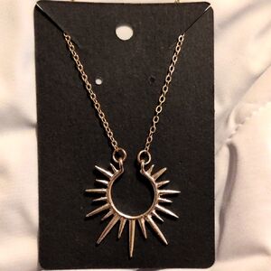 Gold Sunburst Pendant Necklace